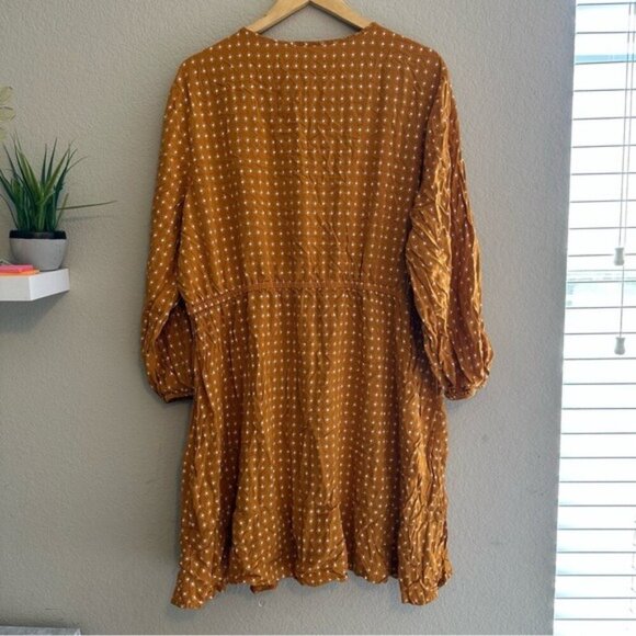 Old Navy Waist-Defined Keyhole Dress for Women Size XXL Mustard - Picture 3 of 8